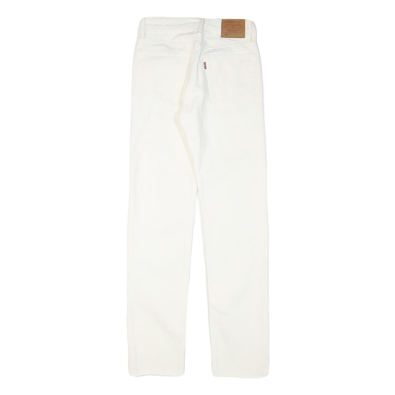 LEVI'S 501 Womens White Regular Straight Denim Jeans W25 L30 Classic Button