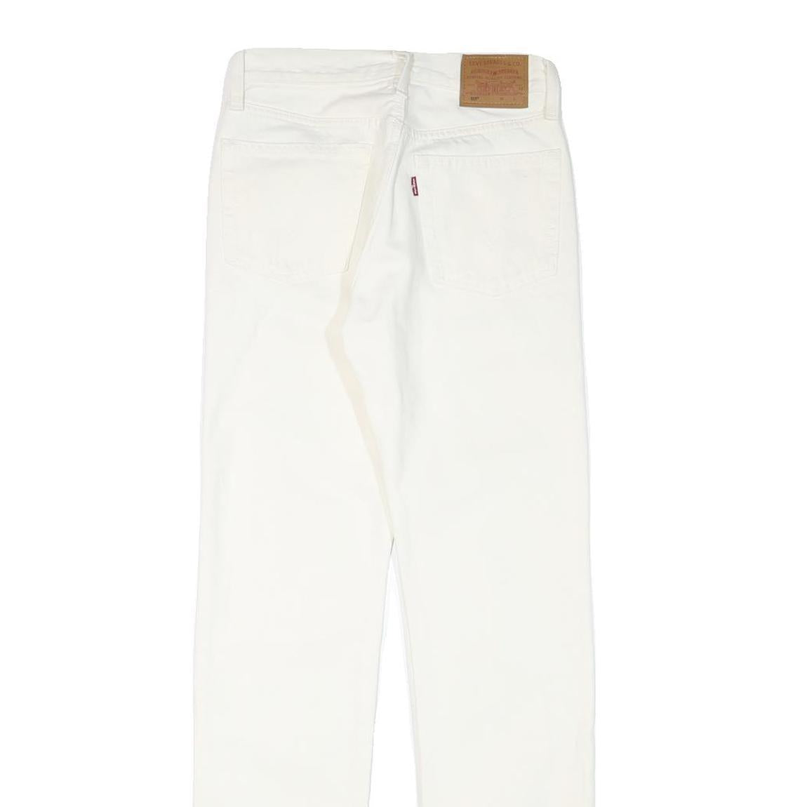 LEVI'S 501 Womens White Regular Straight Denim Jeans W25 L30 Classic Button