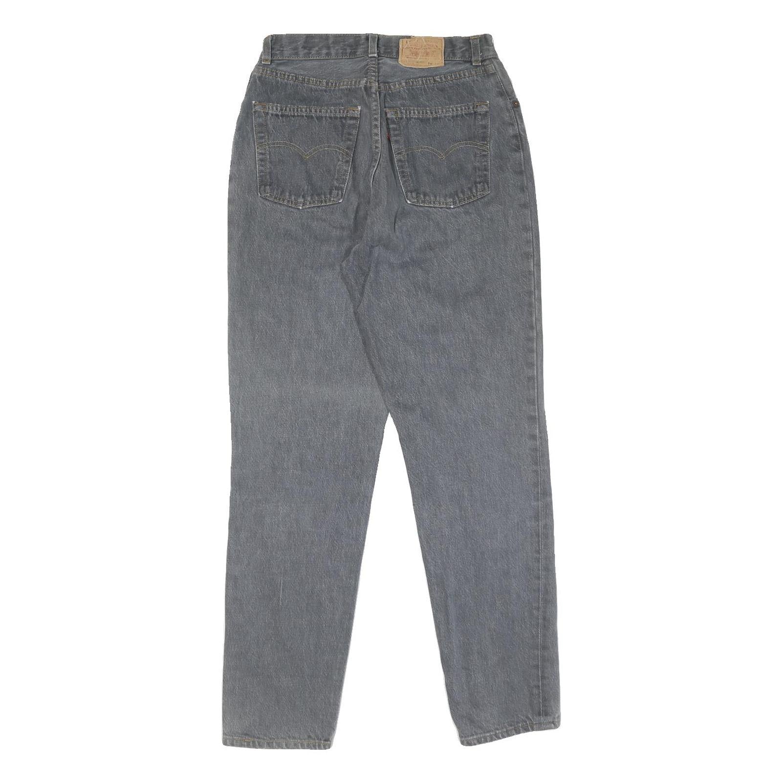 LEVI'S Womens Jeans Grey Regular Straight Denim W26 L30 Classic Cotton Button