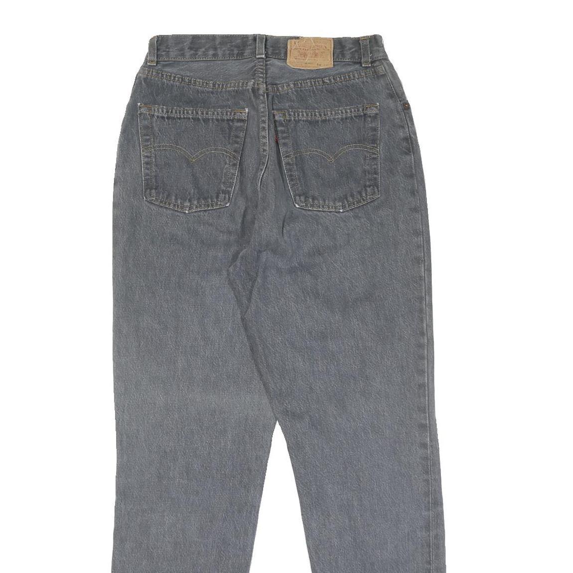 LEVI'S Womens Jeans Grey Regular Straight Denim W26 L30 Classic Cotton Button