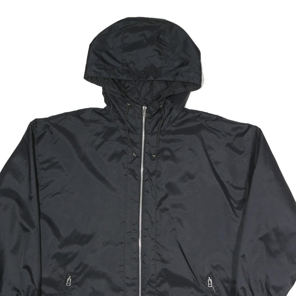 MERYLL JEANS Womens Black & Orange Zip Jacket M Polyester Blend Plain Print