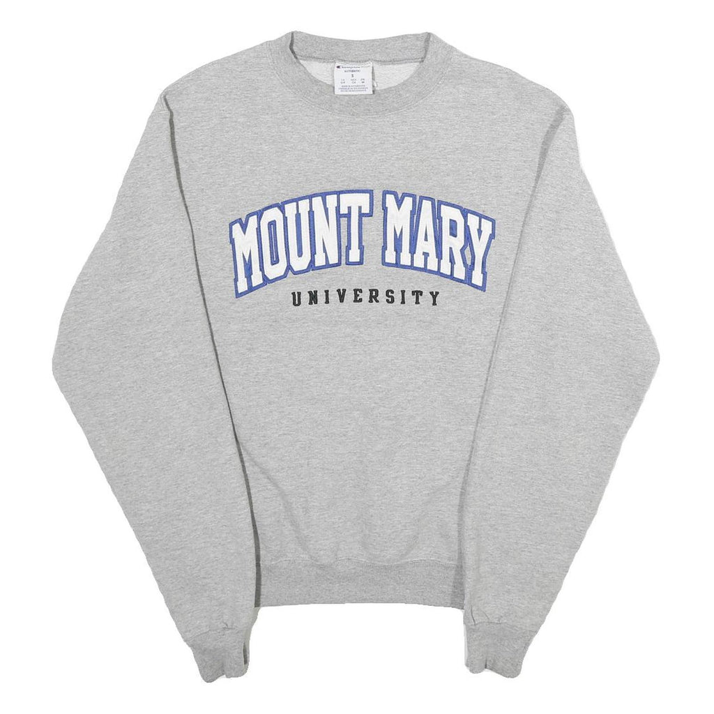 CHAMPION Mens Grey Mount Mary University Crew Neck S Cotton Blend Sweatshirt