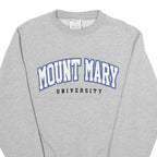 CHAMPION Mens Grey Mount Mary University Crew Neck S Cotton Blend Sweatshirt