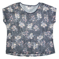 YESSICA Mesh Womens Printed Top Blue Floral L