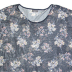 YESSICA Mesh Womens Printed Top Blue Floral L