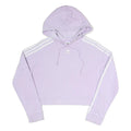 ADIDAS Womens Lilac Hoodie UK 8 Cropped Cotton Blend Sweatshirt