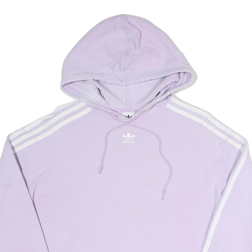 ADIDAS Womens Lilac Hoodie UK 8 Cropped Cotton Blend Sweatshirt