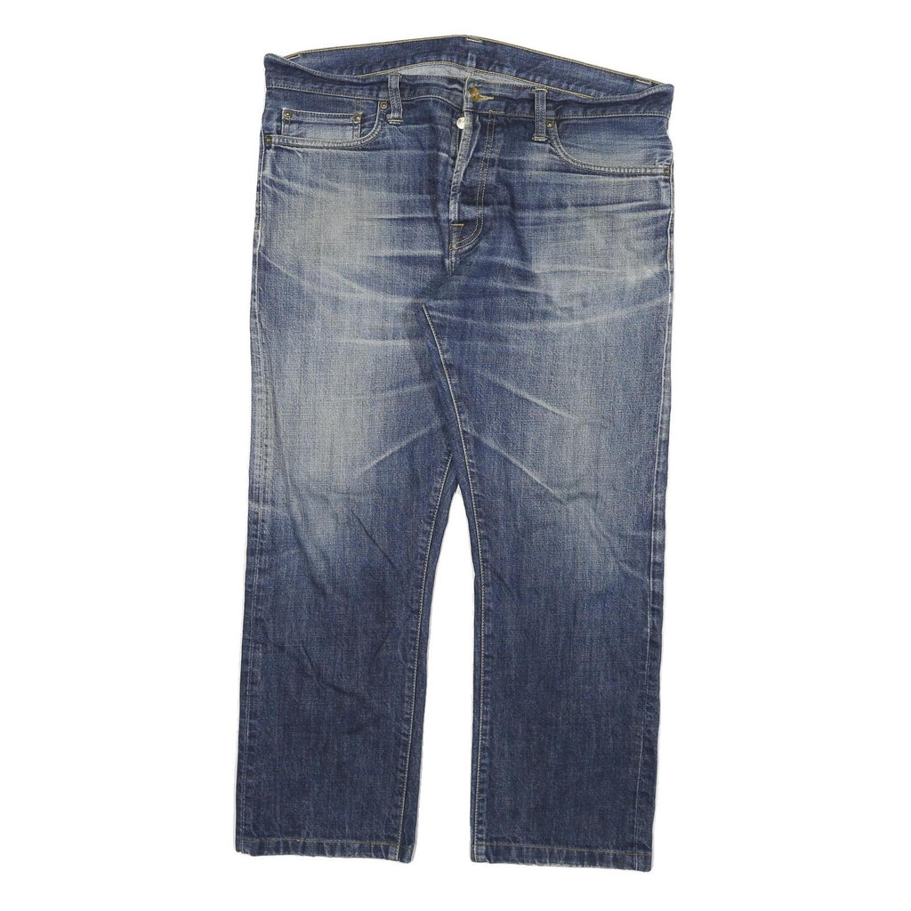 CARHARTT Mens Regular Blue Denim Jeans Button W36 L27 Workwear Utility Casual