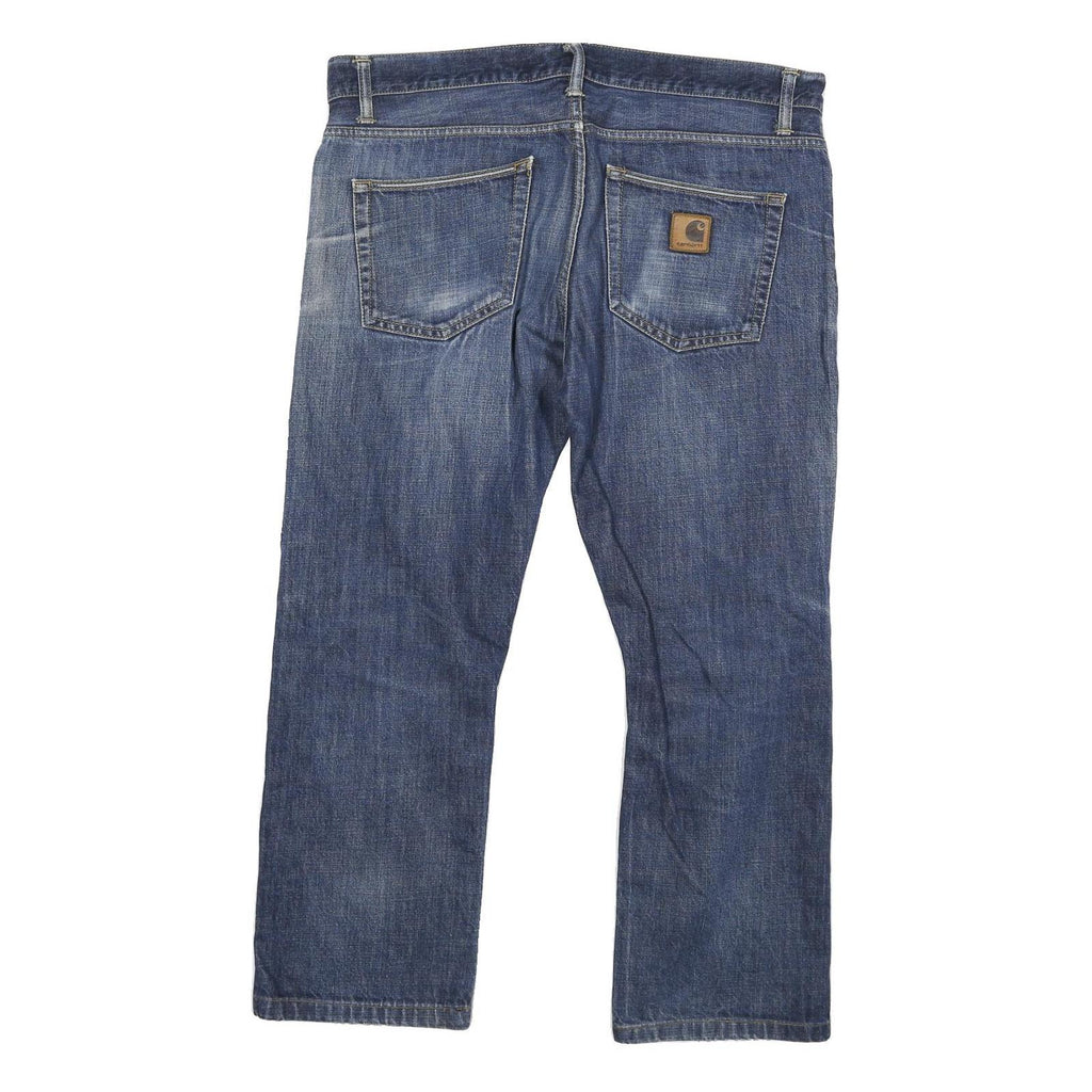 CARHARTT Mens Regular Blue Denim Jeans Button W36 L27 Workwear Utility Casual