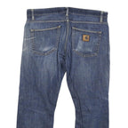 CARHARTT Mens Regular Blue Denim Jeans Button W36 L27 Workwear Utility Casual
