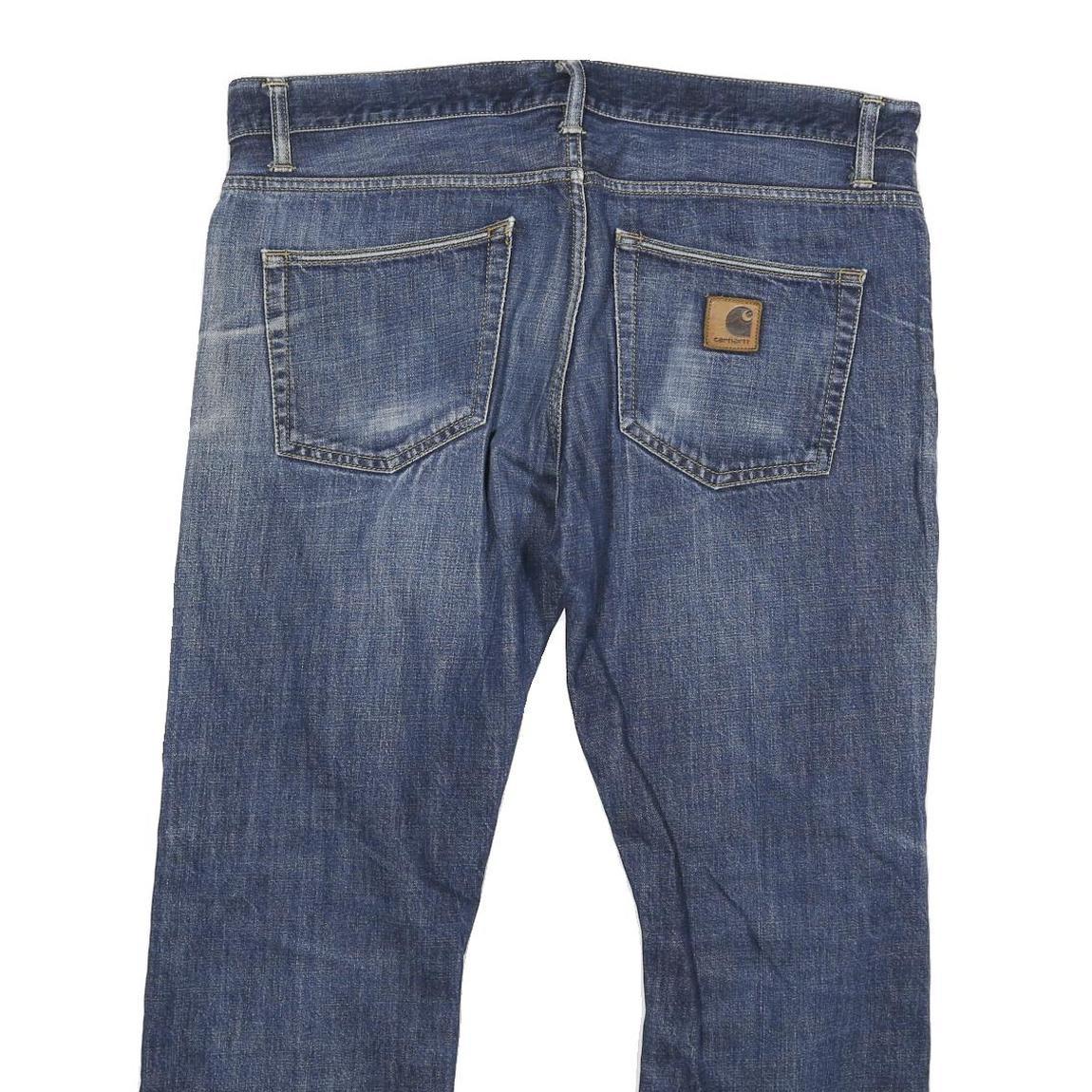 CARHARTT Mens Regular Blue Denim Jeans Button W36 L27 Workwear Utility Casual