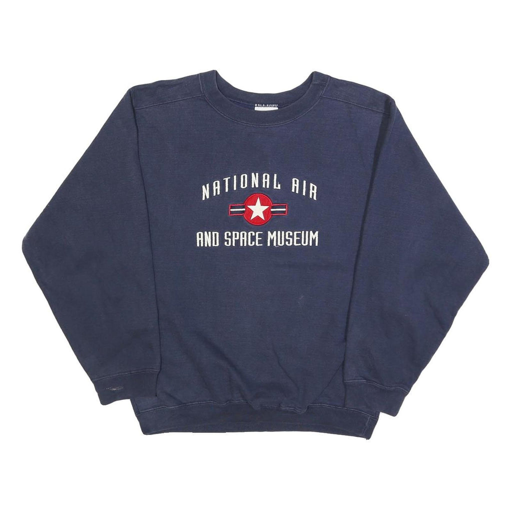 SMITHSONIAN Mens Navy Blue National Air And Space Museum Crew Neck S Sweatshirt