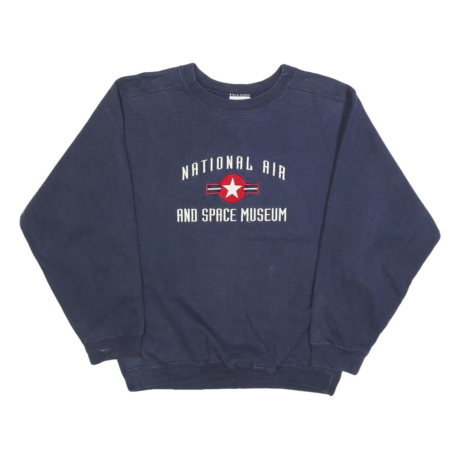 SMITHSONIAN Mens Navy Blue National Air And Space Museum Crew Neck S Sweatshirt