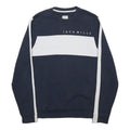 JACK WILLS Mens Navy & White Crew Neck Sweatshirt M Cotton Blend Casual Pullover