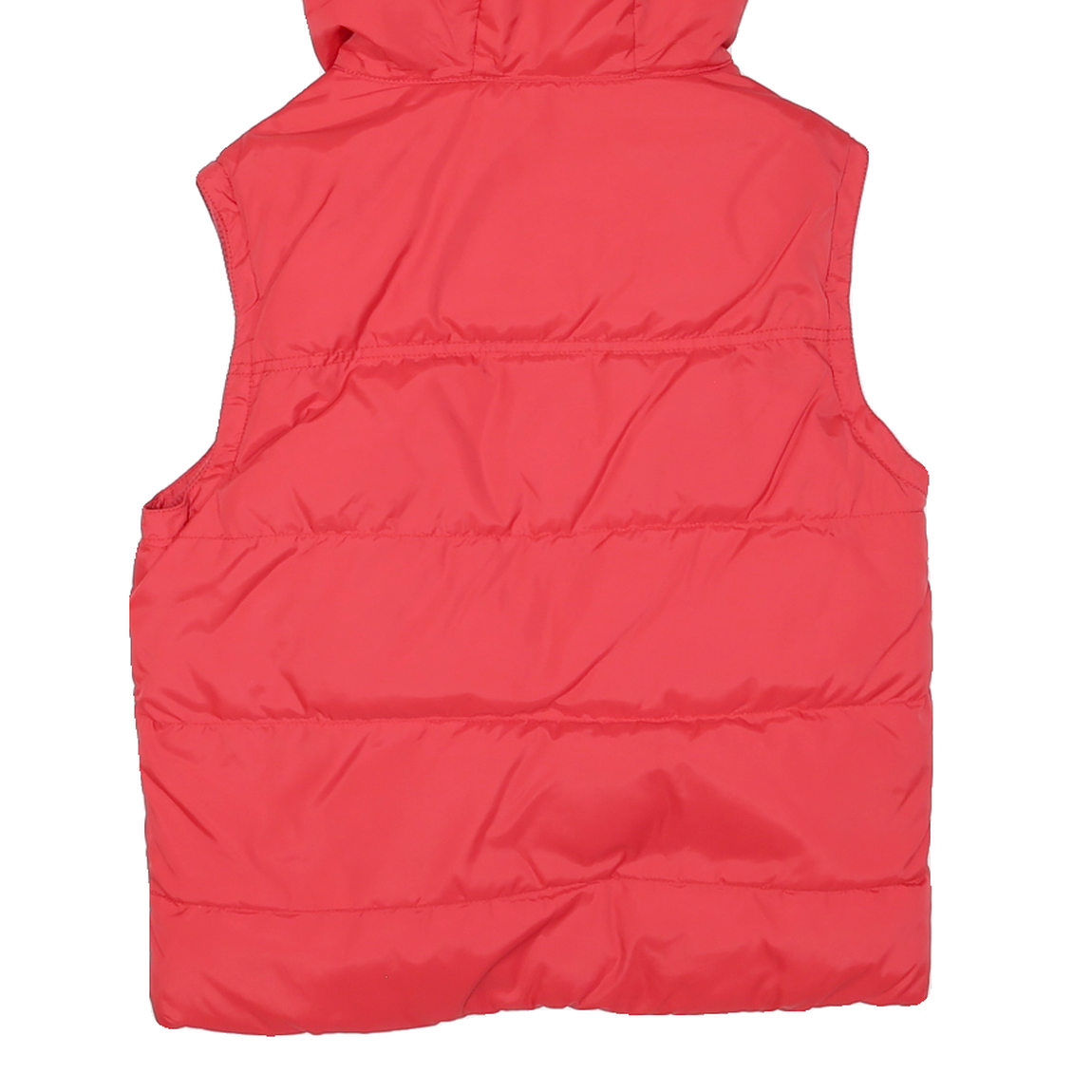 JACK WILLS Womens Red Hooded Puffer Gilet UK 10 Polyester Blend Zip Sleeveless