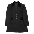 CLEMENTINE PASSION Womens Black Velvet Collar Jacket S Polyester Blend Button