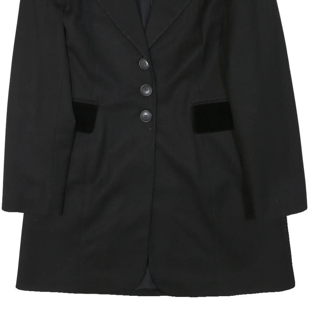 CLEMENTINE PASSION Womens Black Velvet Collar Jacket S Polyester Blend Button