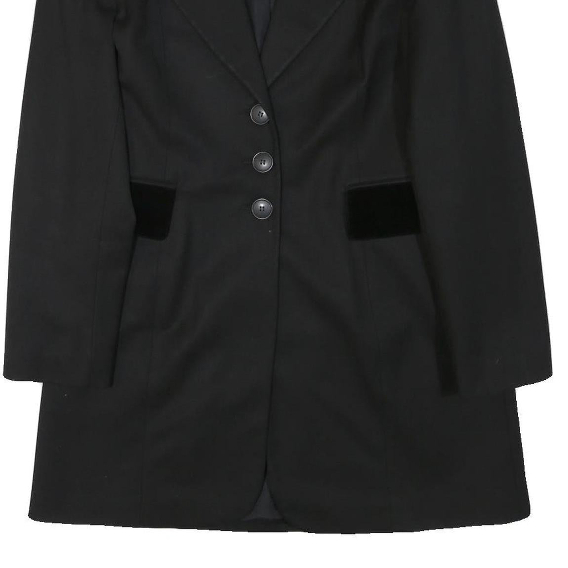 CLEMENTINE PASSION Womens Black Velvet Collar Jacket S Polyester Blend Button