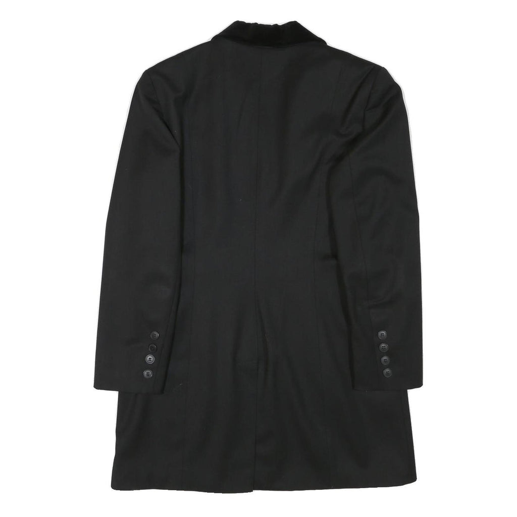 CLEMENTINE PASSION Womens Black Velvet Collar Jacket S Polyester Blend Button