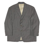 RALPH LAUREN Mens Grey Wool Pinstripe Button Jacket M Tailored Formal Classic