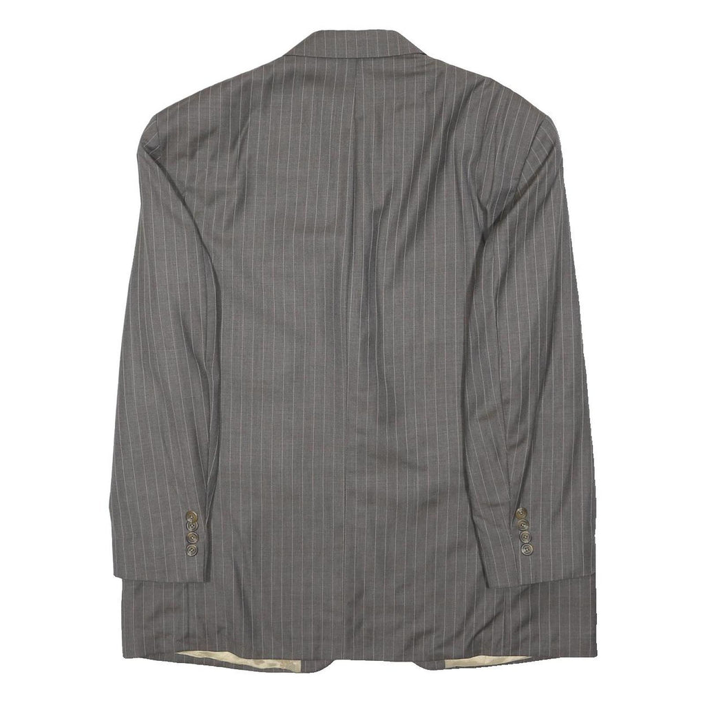 RALPH LAUREN Mens Grey Wool Pinstripe Button Jacket M Tailored Formal Classic