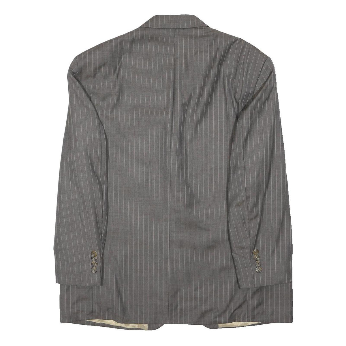 RALPH LAUREN Mens Grey Wool Pinstripe Button Jacket M Tailored Formal Classic