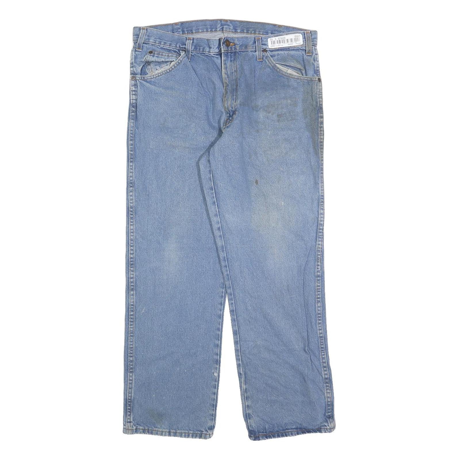 DICKIES Womens Relaxed Light Blue Denim Relaxed Fit Straight Leg Jeans W36 L30