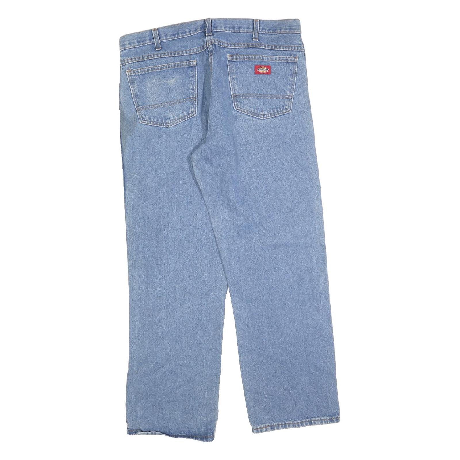 DICKIES Womens Relaxed Light Blue Denim Relaxed Fit Straight Leg Jeans W36 L30
