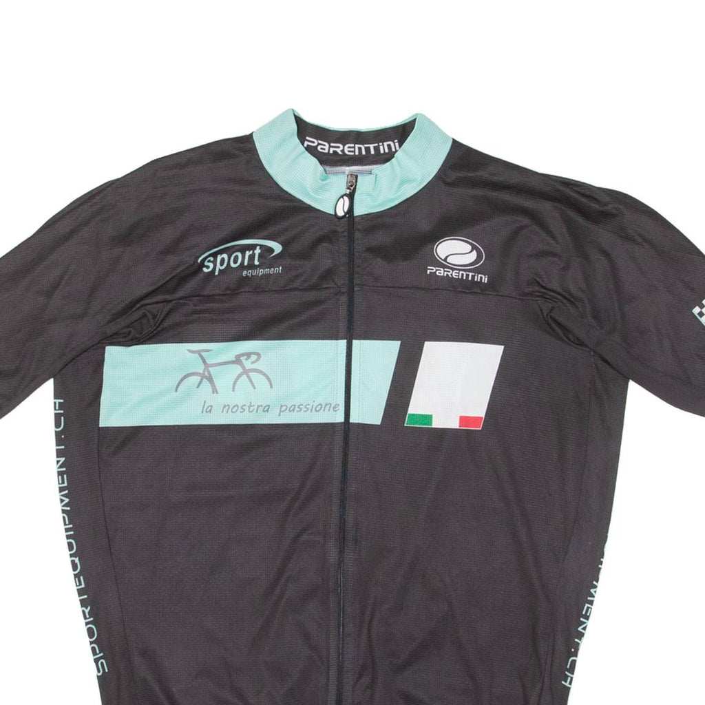 Cycling Mens Jersey Black Full Zip L