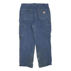 CARHARTT Mens Regular Fit Blue Denim Jeans W36 L30 Workwear Casual Durable Zip