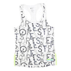 ADIDAS BY STELLA MCCARTNEY Womens White Grey Graphic Racerback XS Sports Vest
