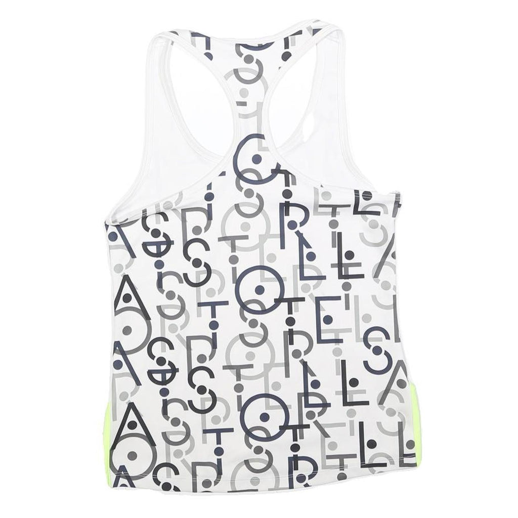 ADIDAS BY STELLA MCCARTNEY Womens White Grey Graphic Racerback XS Sports Vest