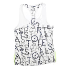 ADIDAS BY STELLA MCCARTNEY Womens White Grey Graphic Racerback XS Sports Vest