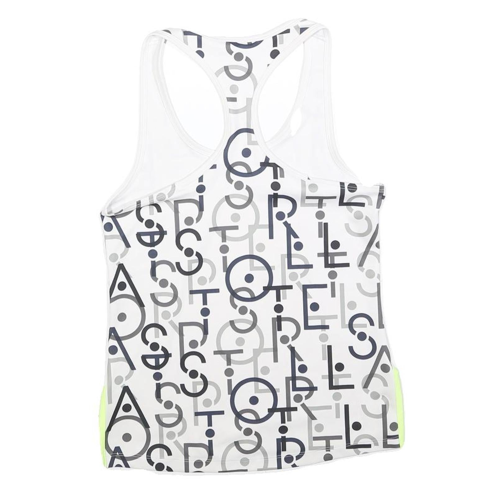 ADIDAS BY STELLA MCCARTNEY Womens White Grey Graphic Racerback XS Sports Vest