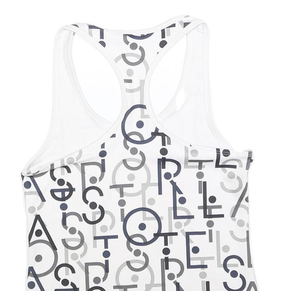ADIDAS BY STELLA MCCARTNEY Womens White Grey Graphic Racerback XS Sports Vest