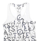 ADIDAS BY STELLA MCCARTNEY Womens White Grey Graphic Racerback XS Sports Vest