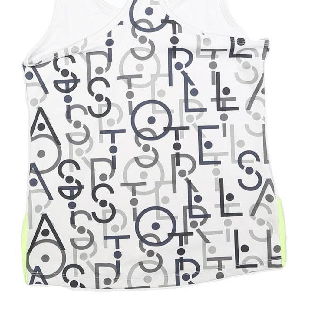 ADIDAS BY STELLA MCCARTNEY Womens White Grey Graphic Racerback XS Sports Vest