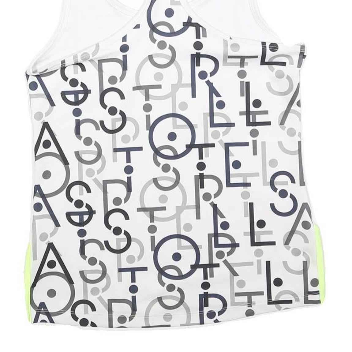 ADIDAS BY STELLA MCCARTNEY Womens White Grey Graphic Racerback XS Sports Vest