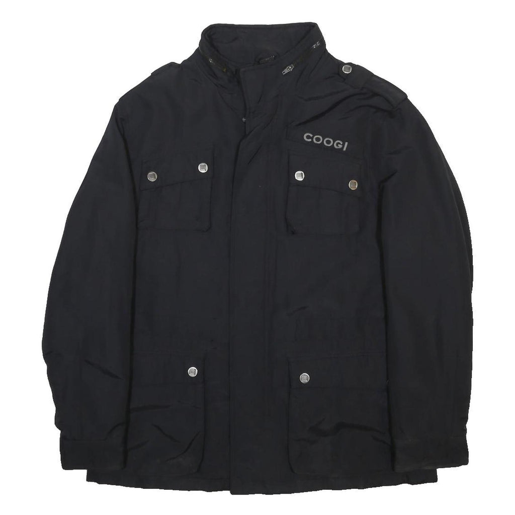 COOGI Mens Black XL Nylon Jacket Casual Zip-Up Pocketed Functional Design