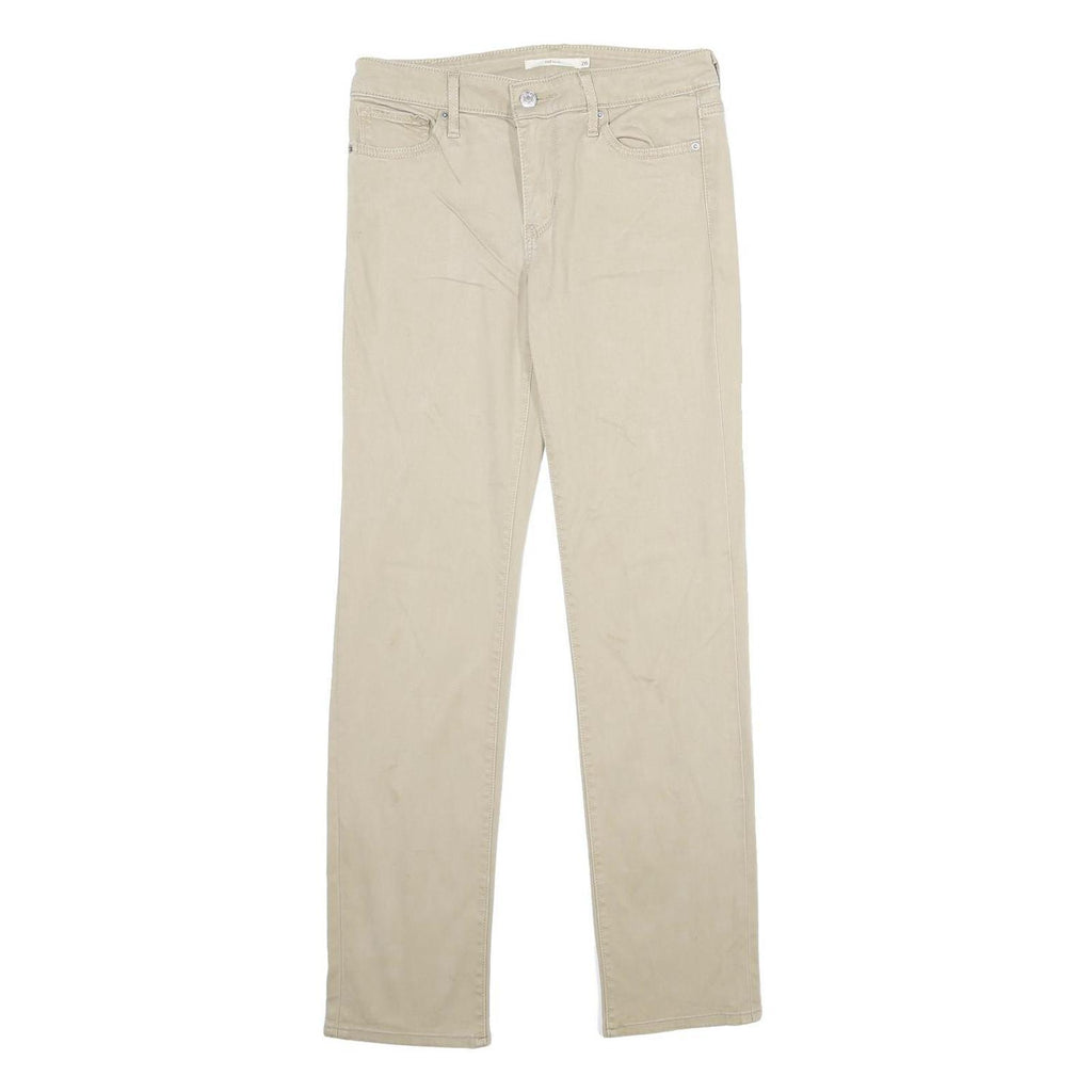 LEVI'S Womens Beige Slim Slim Straight Trousers W26 L32 Cotton Blend Zip