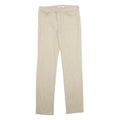 LEVI'S Womens Beige Slim Slim Straight Trousers W26 L32 Cotton Blend Zip
