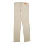 LEVI'S Womens Beige Slim Slim Straight Trousers W26 L32 Cotton Blend Zip