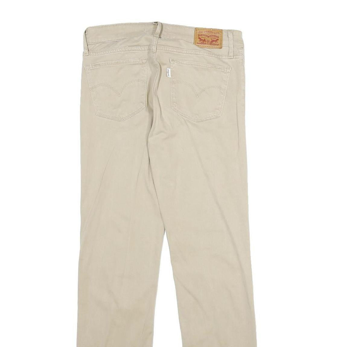 LEVI'S Womens Beige Slim Slim Straight Trousers W26 L32 Cotton Blend Zip