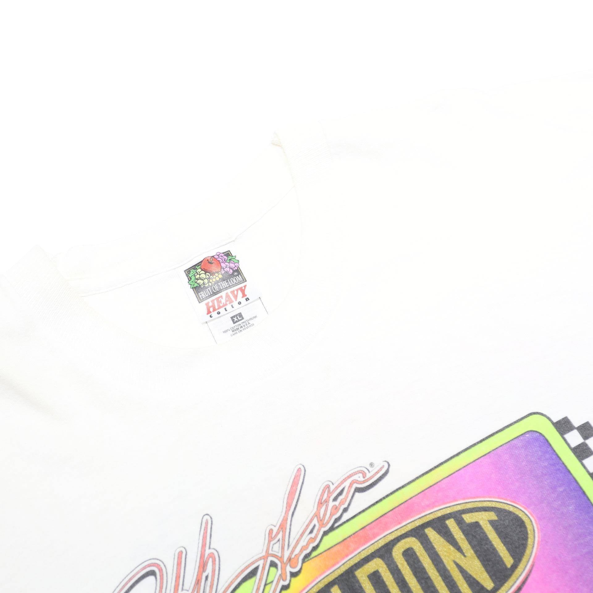 FRUIT OF THE LOOM Mens White Jeff Gordon NASCAR Racing Graphic T-Shirt XL Short