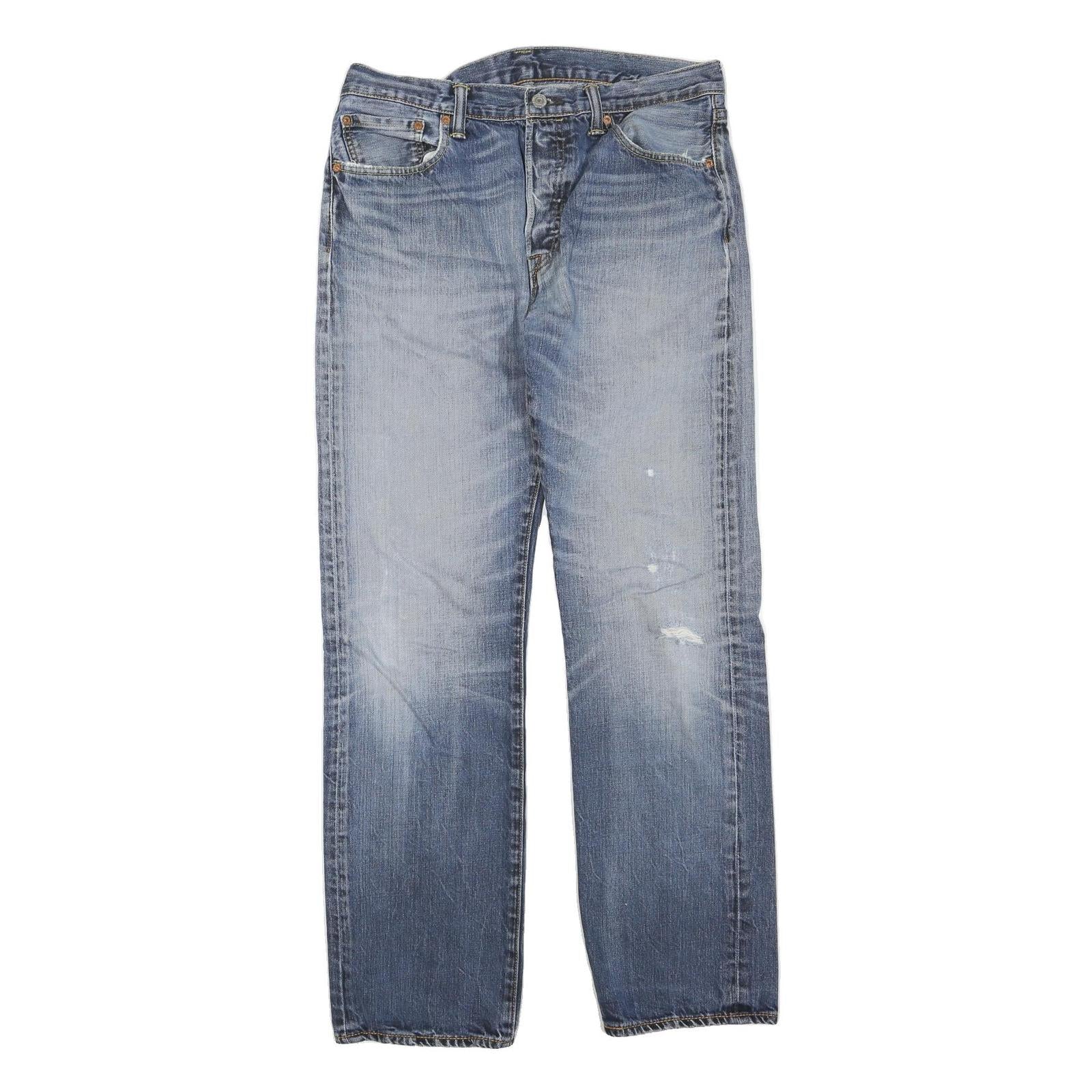 LEVI'S Mens Blue Regular Jeans Denim Medium W32 L30 Classic Button Closure