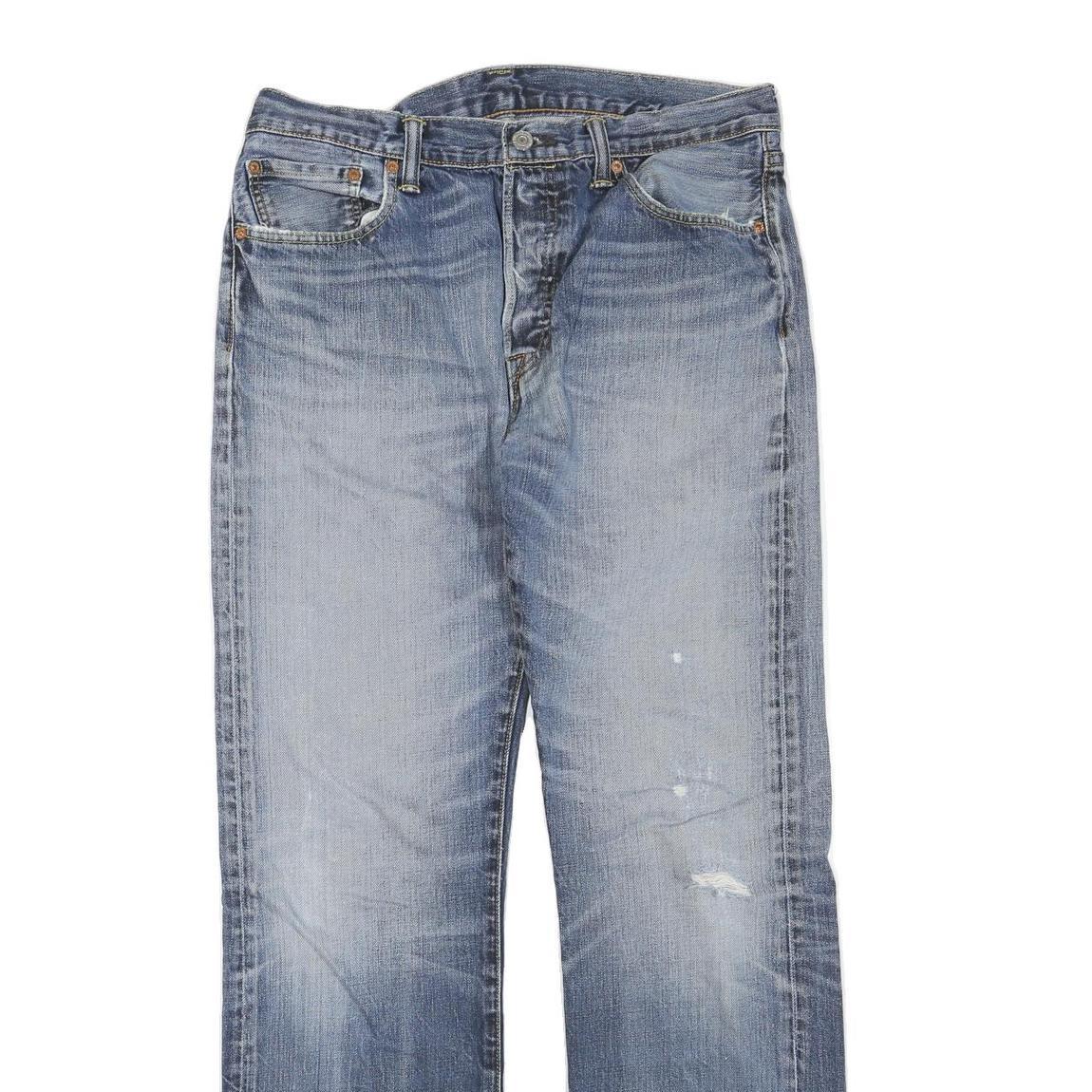 LEVI'S Mens Blue Regular Jeans Denim Medium W32 L30 Classic Button Closure