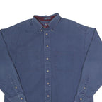 FARAH Mens Blue Casual Shirt L Button Down Collar Cotton Classic Fit