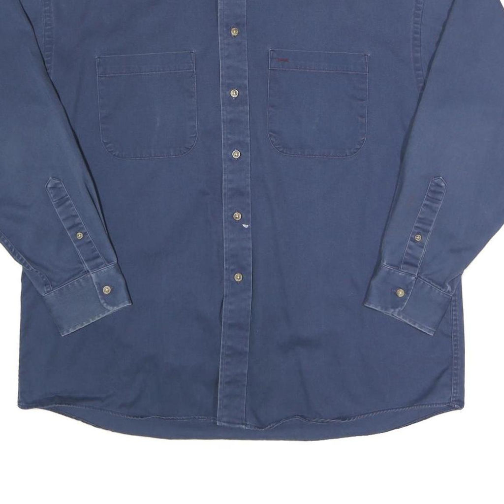 FARAH Mens Blue Casual Shirt L Button Down Collar Cotton Classic Fit