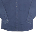 FARAH Mens Blue Casual Shirt L Button Down Collar Cotton Classic Fit