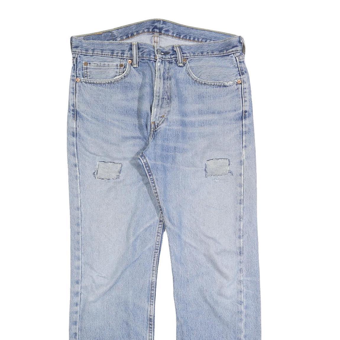 LEVI'S 505 Mens Jeans Blue Regular Straight Denim Light W34 L32 Classic Style